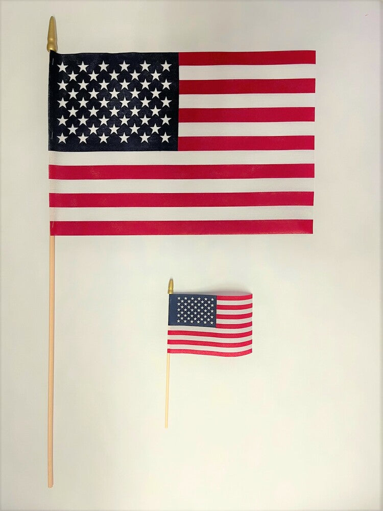 American Flag 12x18" on Wooden Stick