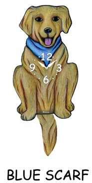 Small Swinging Tail Pendulum Golden Labrador Clock