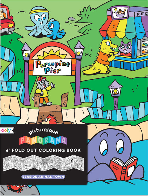 Picturesque Panorama Coloring Book - Seaside Animal Town