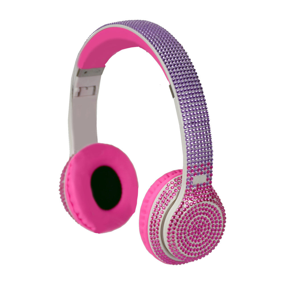 Bluetooth Bling Headphones Purple/Pink