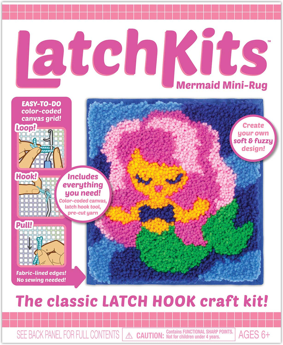 Latchkits Mermaid Mini-Rug Craft Kit