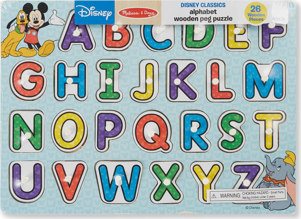 Disney Classics Wooden Alphabet Peg Puzzle