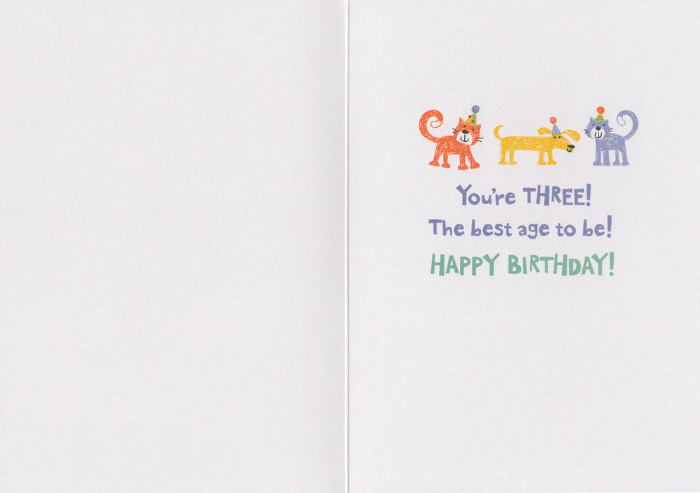 Age 3 Foil Birthday Card