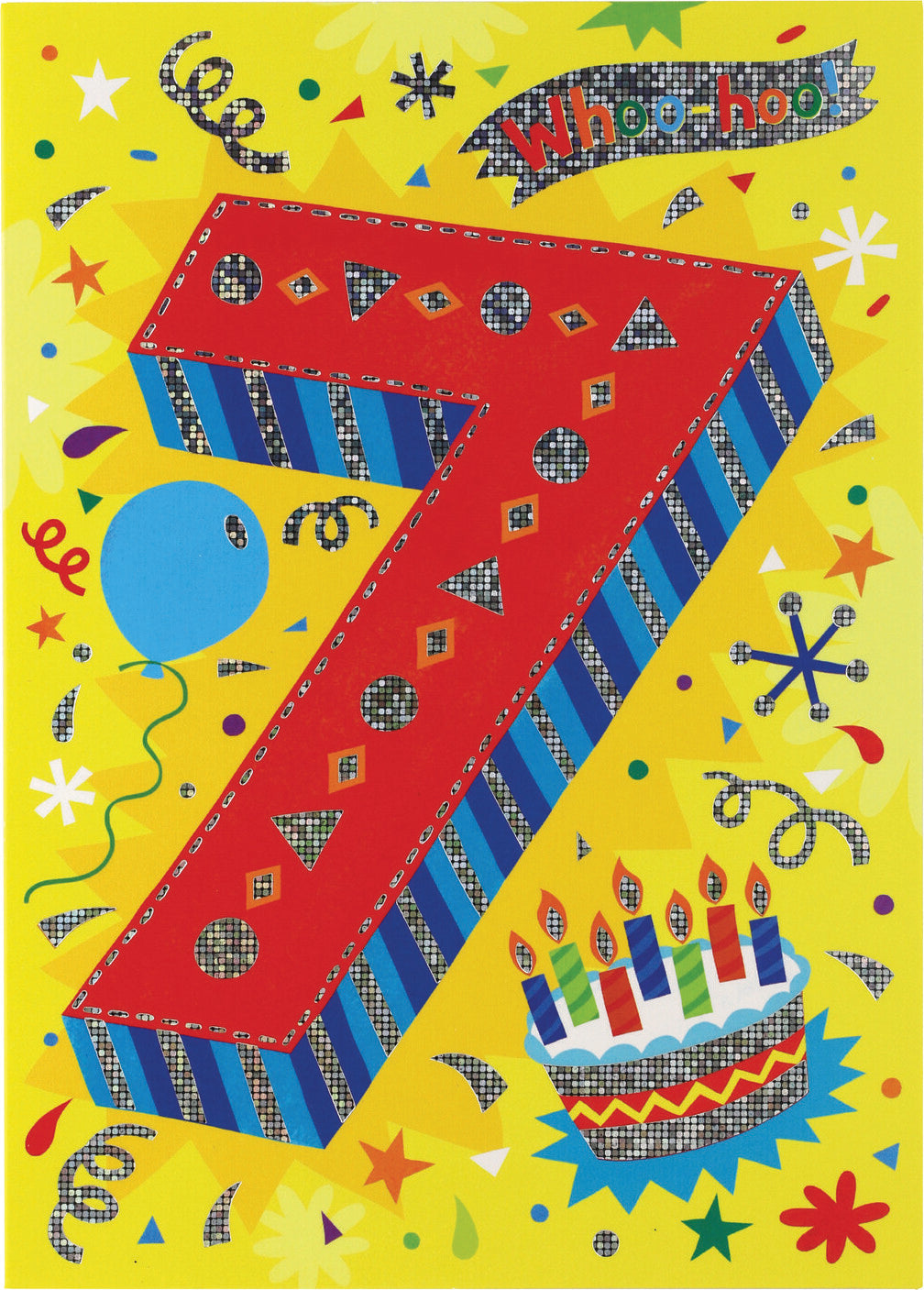 Age 7 Foil Birthday Card