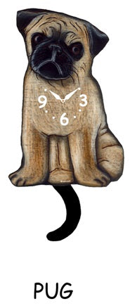 Small Swinging Tail Pendulum Pug Clock