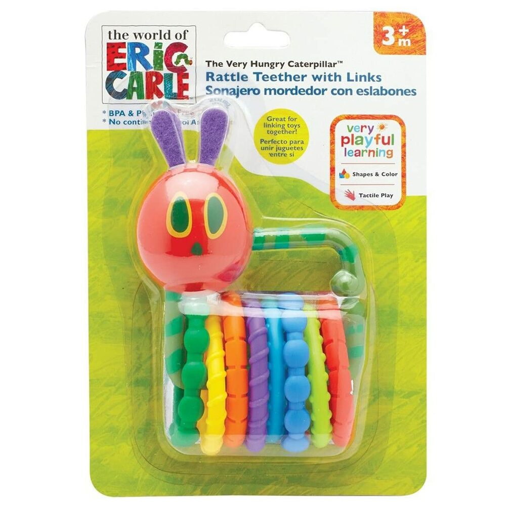 Eric Carle Caterpillar Rattle Teether with Links