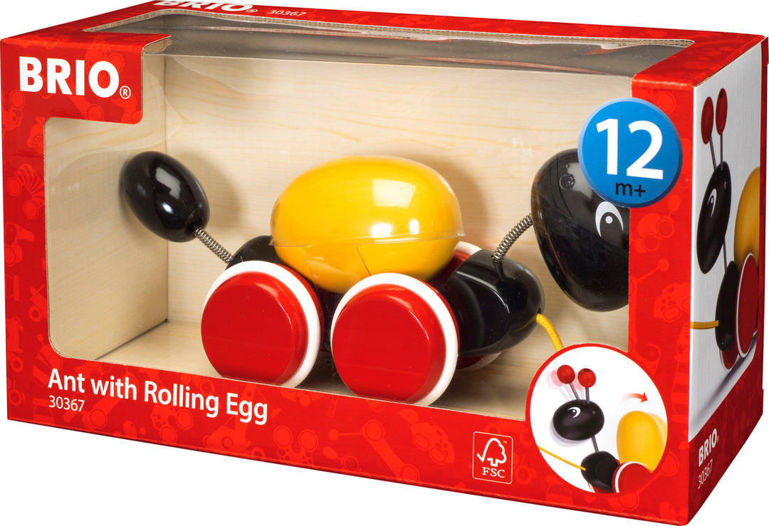 BRIO Pull Along Ant with Rolling Egg