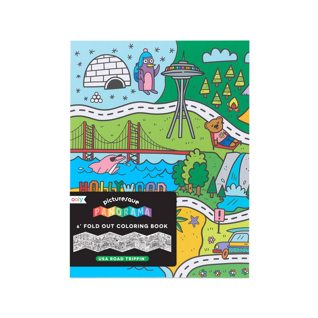 USA Road Trippin Panoramic Coloring Book