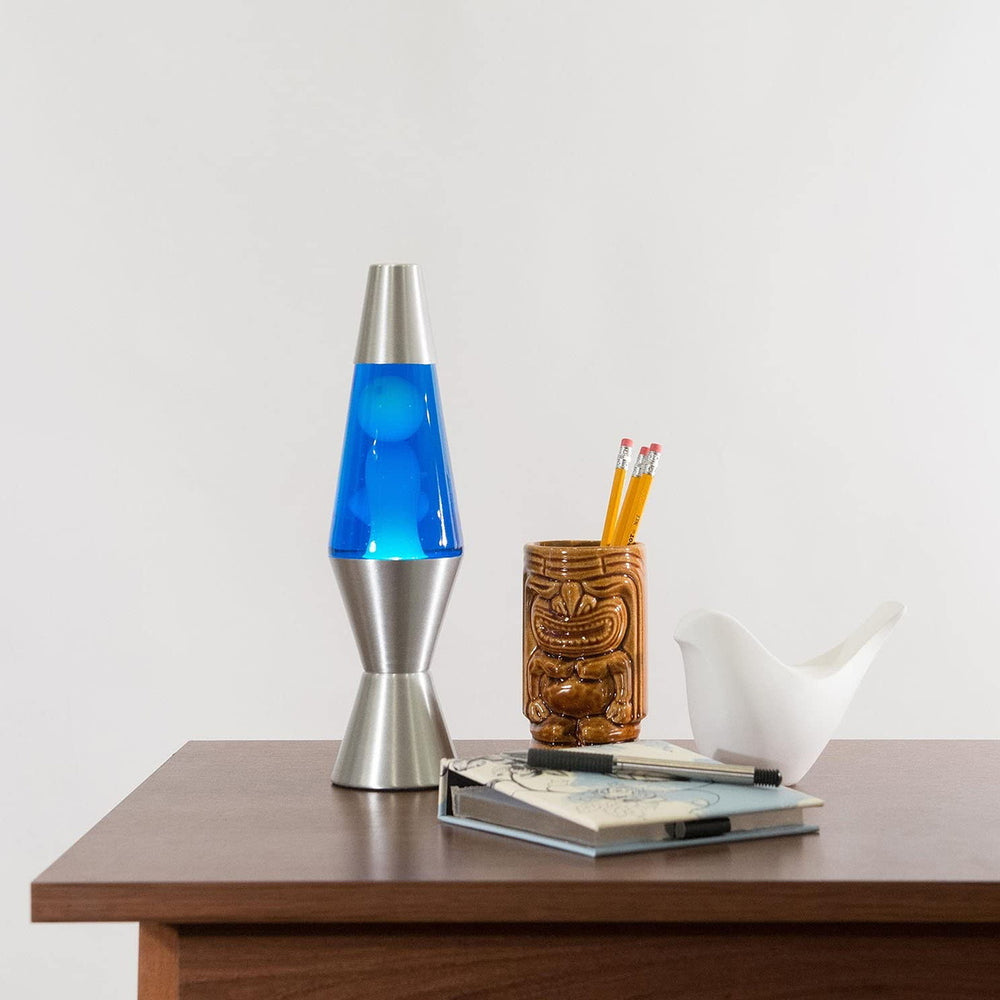 Lava Lamp 11.5'' Blue/White/Silver