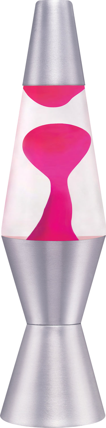 Lava Lamp 11.5'' Pink/Clear/Silver