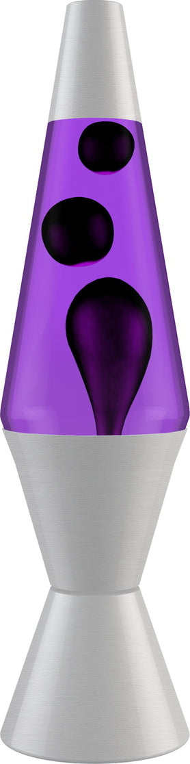 Lava Lamp 14.5'' Black/Purple/Silver