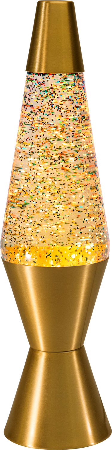 Lava Lamp 14.5'' Rainbow Glitter/Gold