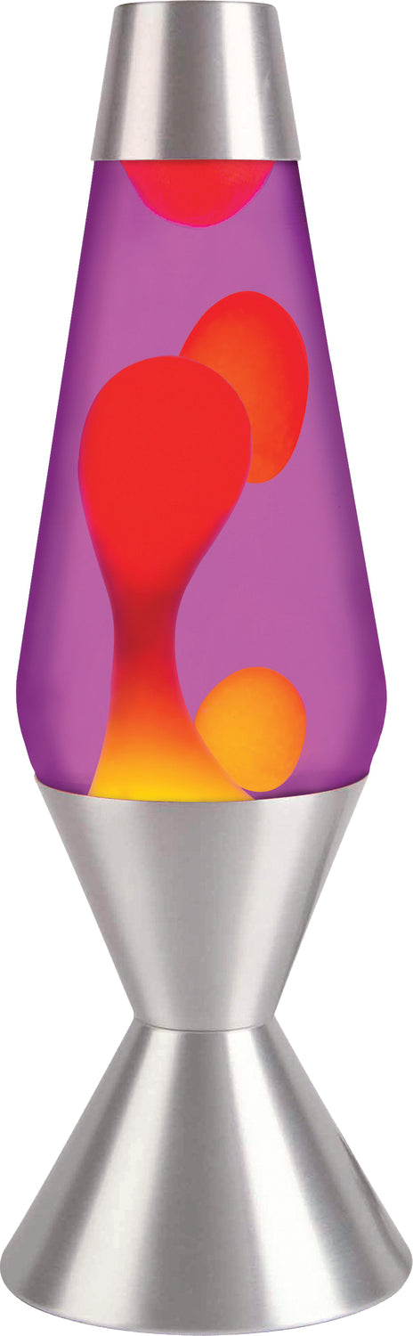 Lava Lamp 16.3'' Yellow/Purple/Silver