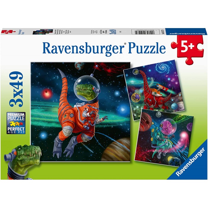 Dinosaurs in Space 3 x 49PC Puzzles