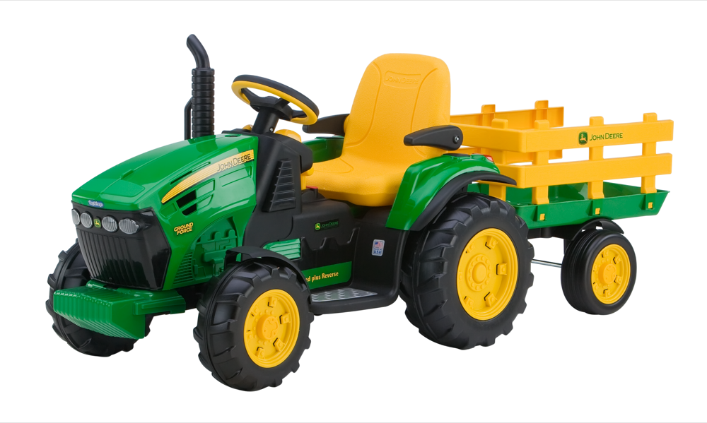 John Deere 12V Ground Force Tractor with Trailer Assembled