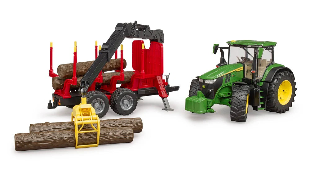 John Deere Tractor With Log Trailer