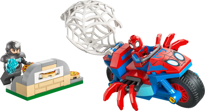 LEGO® Spidey On His Motorcycle Vs Rhino
