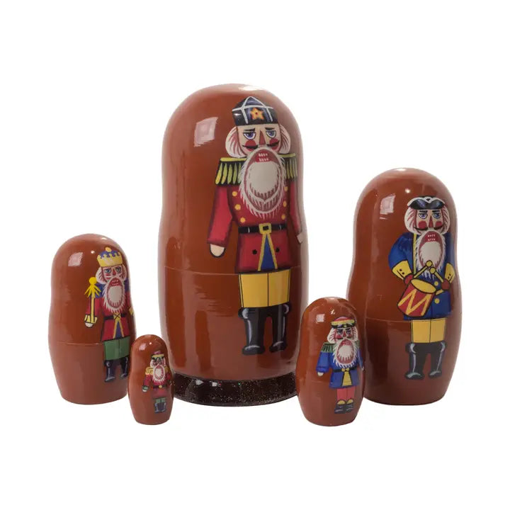 Nutcracker Soldier 5Pc Nesting Doll 6"