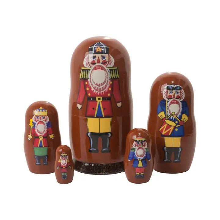 Nutcracker Soldier 5Pc Nesting Doll 6"