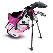 Golf Set 42-45" 4 Clubs w/bag RH White/Pink