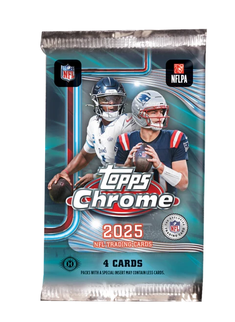 2025 Topps Chrome Football 4 Card Pack Individual