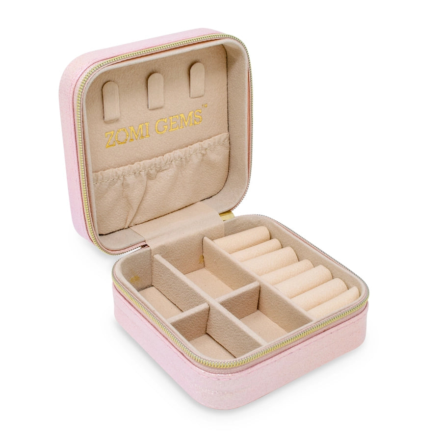 Pink Sequin Heart Jewelry Box