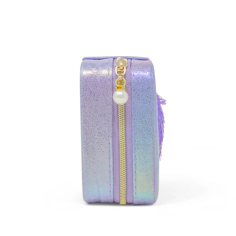 Purple Sequin Heart Jewelry Box