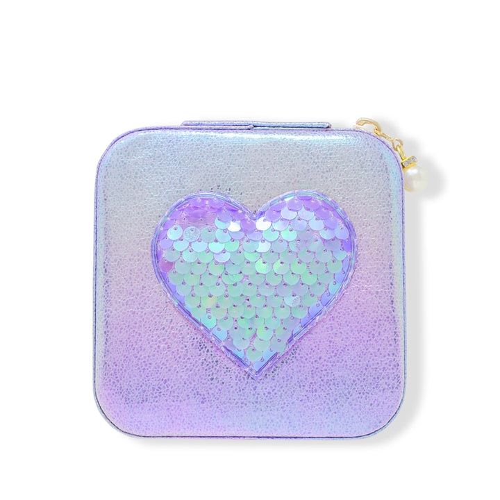 Purple Sequin Heart Jewelry Box