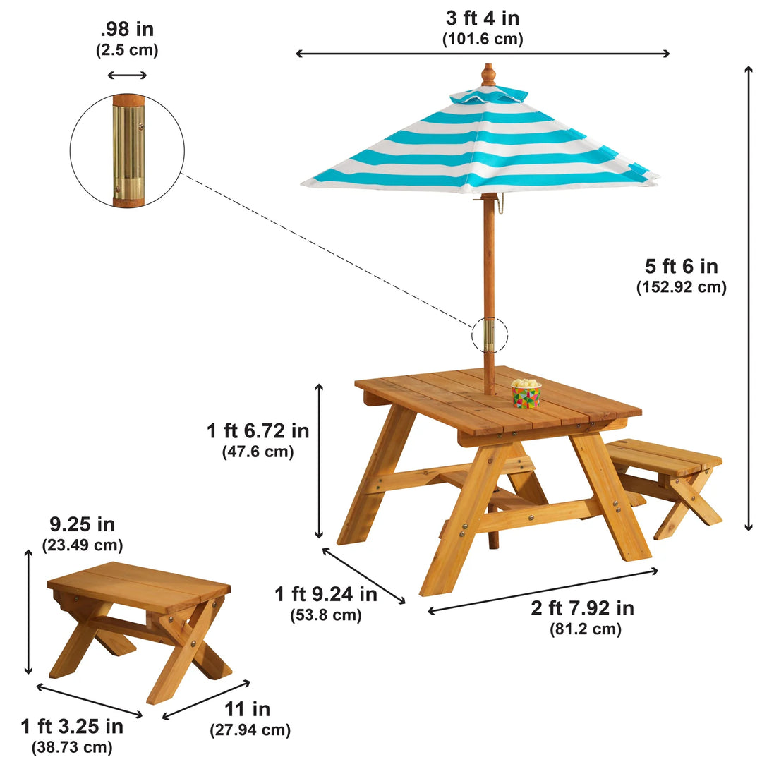 Outdoor Table W/ Benches/Umbrella Assembled *Local Pickup/Delivery only