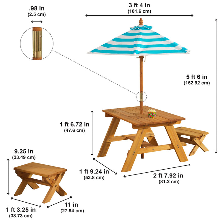 Outdoor Table W/ Benches/Umbrella Assembled *Local Pickup/Delivery only