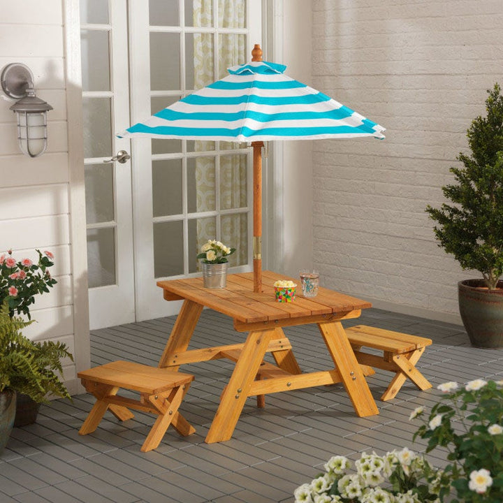 Outdoor Table W/ Benches/Umbrella Assembled *Local Pickup/Delivery only