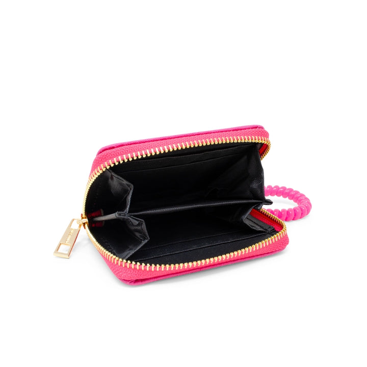 Hot Pink Sequin Heart Spiral Wrap Wallet