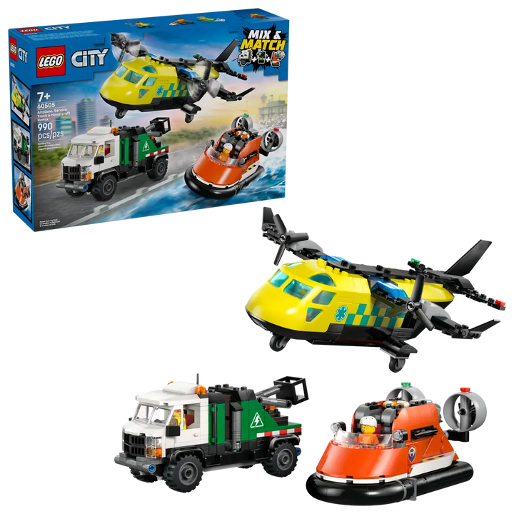 LEGO® City Airplane, Service Truck & Hovercraft