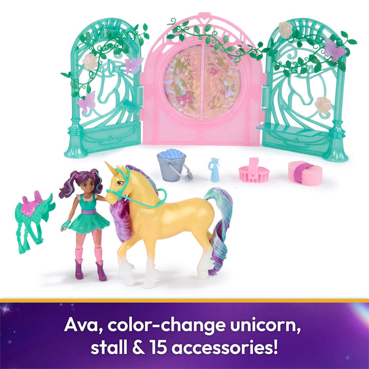 Unicorn Academy Ava & Leaf Stall Set Color