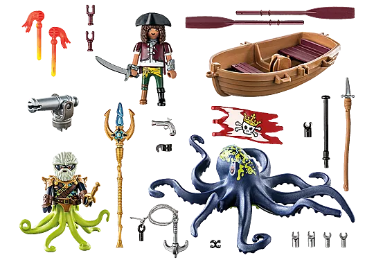 Pirate Battle Giant Octopus
