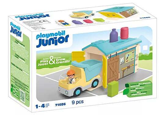 Jr Construction Truck W Garage