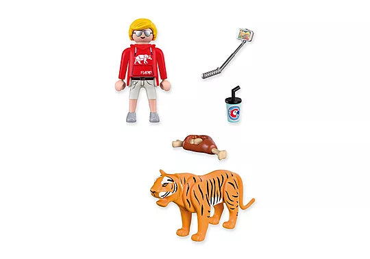Zoo Tiger & Visitor