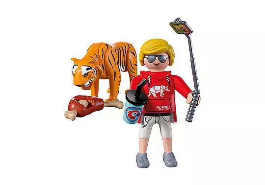 Zoo Tiger & Visitor