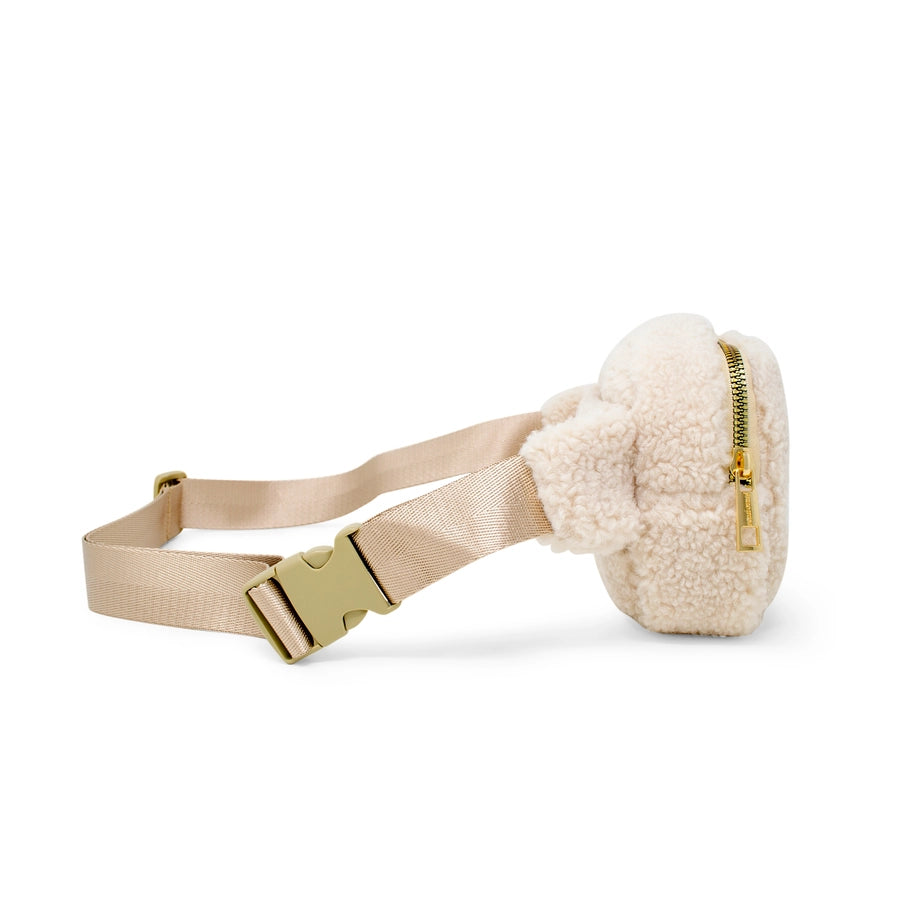 Beige Fuzzy Crossbody Sling Bag
