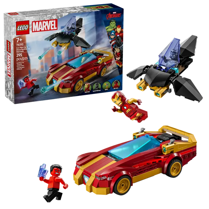 LEGO® Superhero Ironman Car & Bp Vs Red Hulk