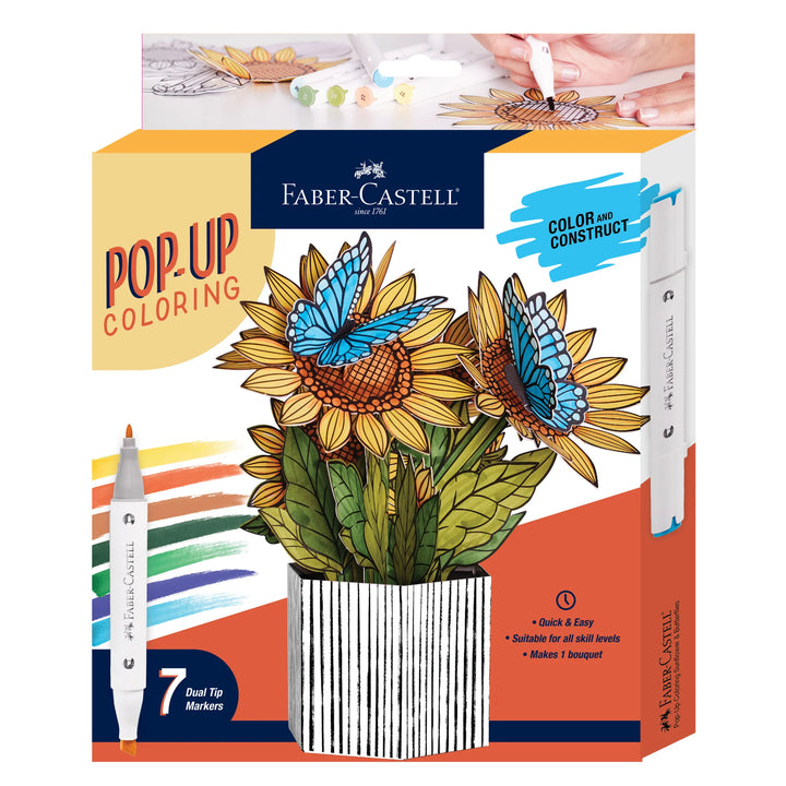 Pop Up Coloring Sunflowers & Butterflies 6