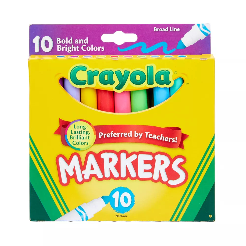 10Pk Crayola Bold & Bright Broad Markers