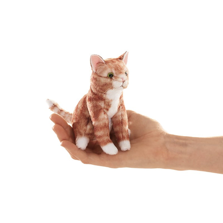 Mini Cat Tabby Orange Finger Puppet