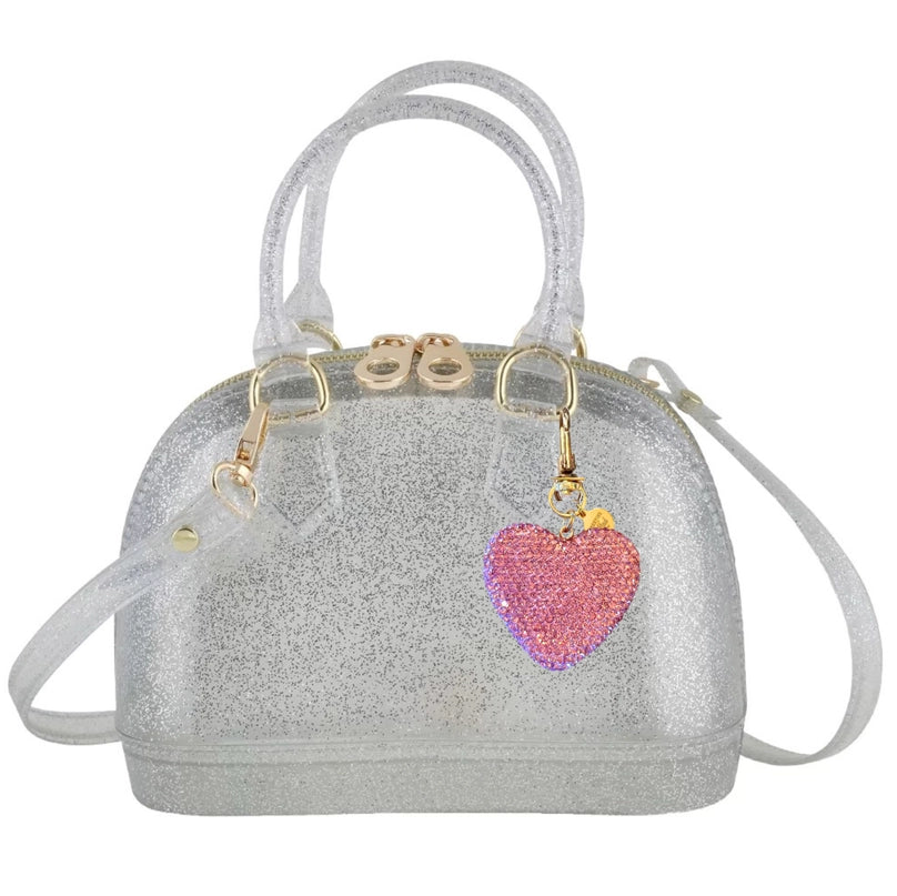 Cate Silver Sparkle Follow Heart Purse