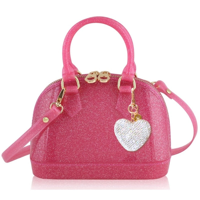 Cate Follow Heart Hot Pink Sparkle Purse