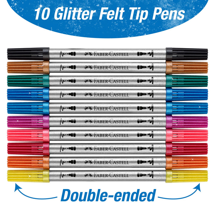 Glitter Markers Double Ended 10 Pack