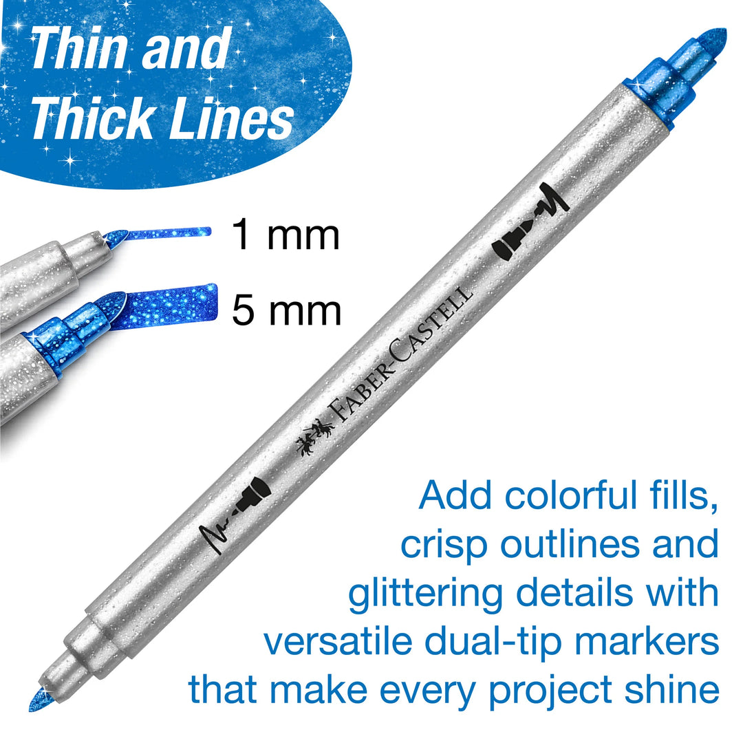 Glitter Markers Double Ended 10 Pack