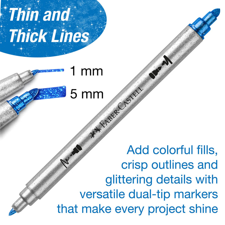 Glitter Markers Double Ended 10 Pack