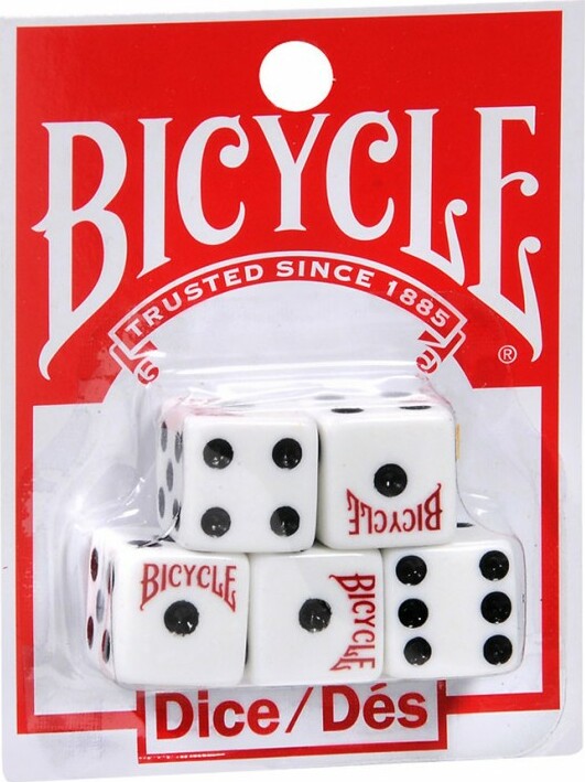 Dice (6 sided) Bicycle - White-Black