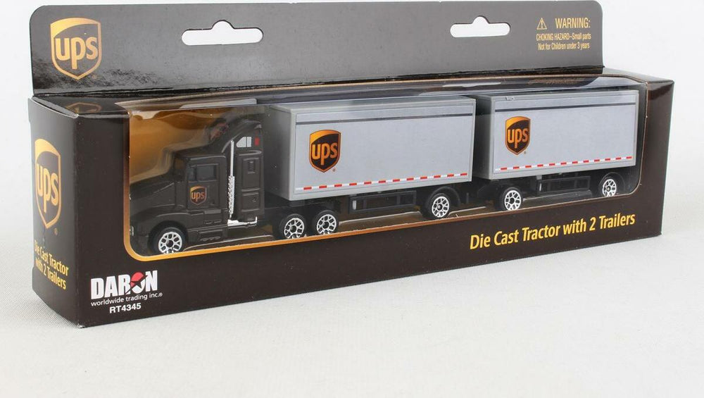 Daron Worldwide Trading UPS Die Cast Tractor and 2 trailers